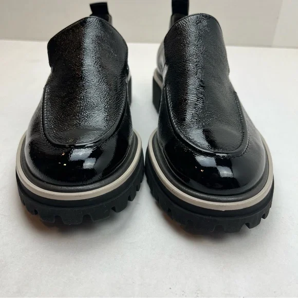 Paul Green Naomi‎ Platform Loafer Black Crinkled Patent US Size 9.5 Preppy NEW